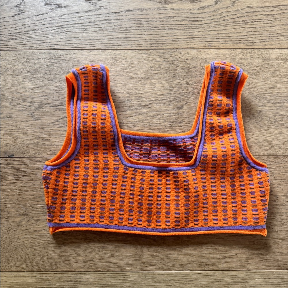 Jacquemus Vibrant Knit Top in Orange and Purple
